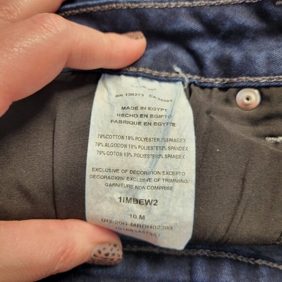 Lee Size 10 Dark Wash Denim Blue Slim Fit Boot Cut Mid Rise Classic Jeans - Picture 9 of 10